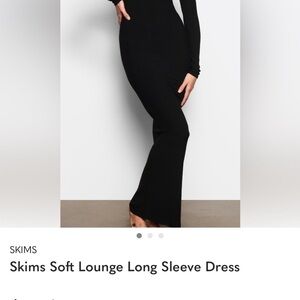 SKIMS Black Long Sleeve Maxi Dress